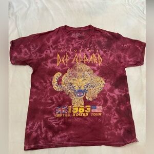 **New Item In! Def Leopard Tie Dye Short Sleeve Band T-Shirt
